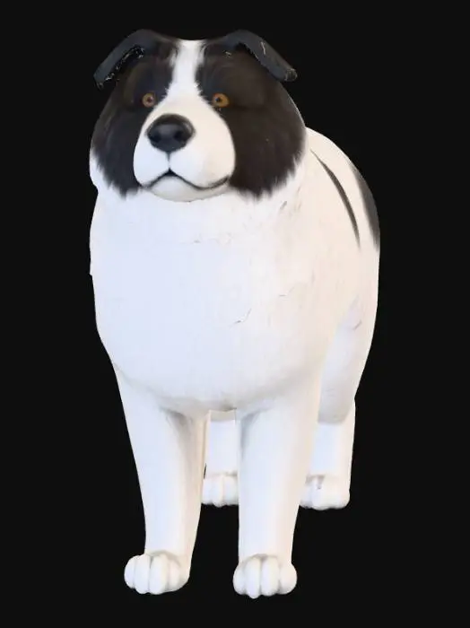 3D model for Ultra realistic ultra detail dog of a sheepdog class breed. Ultra high quality realistic textures. Solid infill.