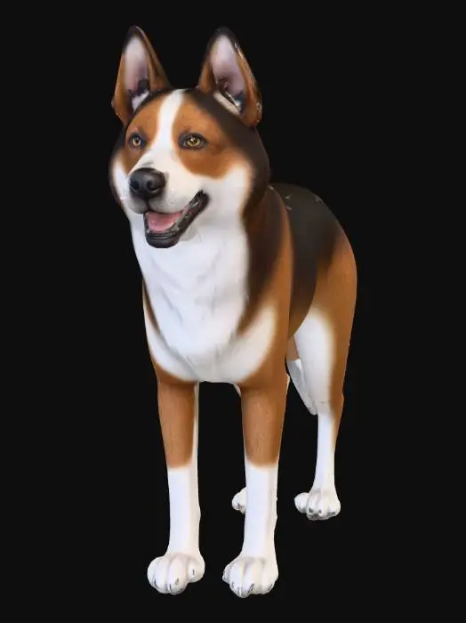 3D model for Ultra realistic ultra detail dog of a mountain dog class breed. Ultra high quality realistic textures. Solid infill.