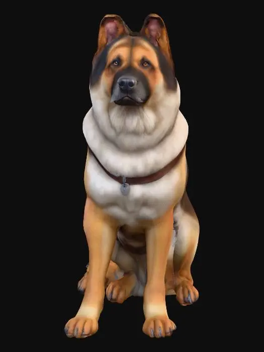 3D model for Ultra realistic ultra detail dog of a mountain dog class breed. Ultra high quality realistic textures. Solid infill.