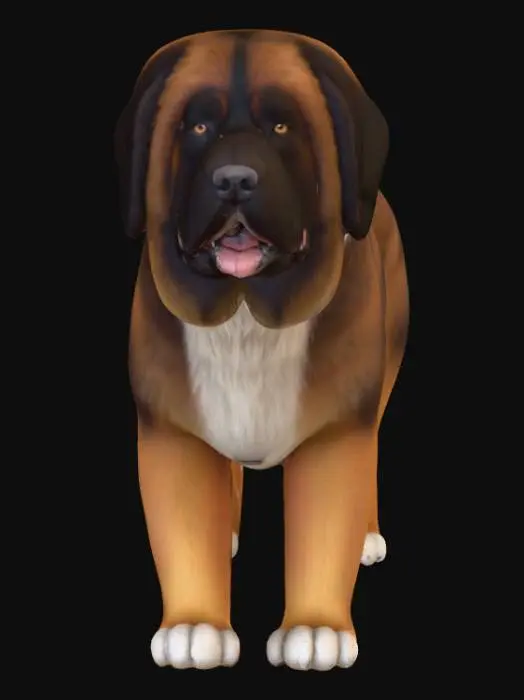 3D model for Ultra realistic ultra detail dog of a mountain dog class breed. Ultra high quality realistic textures. Solid infill.