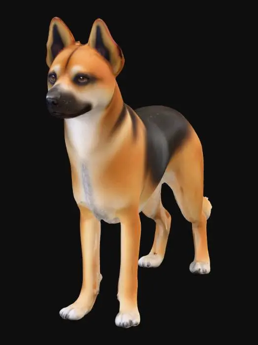 3D model for Ultra realistic ultra detail dog of a rescue dog class breed. Ultra high quality realistic textures. Solid infill.