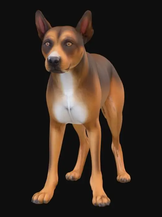 3D model for Ultra realistic ultra detail dog of a rescue dog class breed. Ultra high quality realistic textures. Solid infill.