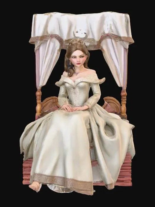 3D model for An ultra realistic version of Sleeping Beauty from the original fairy tale. Dressed in period appropriate clothing. Extreme detail. Ultra high quality textures. Solid infill.