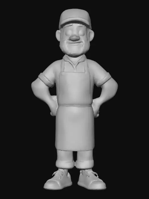 3D model for Photorealistic extremely detailed ice cream man. Highly detailed textures. Realistic clothing textures. Solid infill. Game ready.