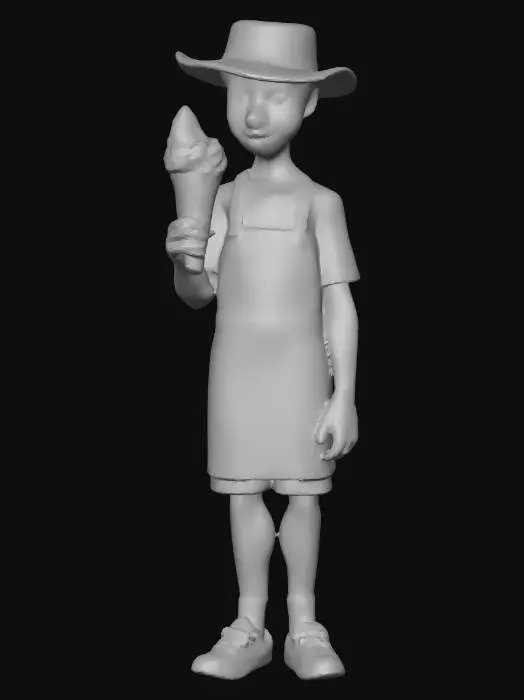 3D model for Photorealistic extremely detailed ice cream vendor. Highly detailed textures. Realistic clothing textures. Solid infill. Game ready.