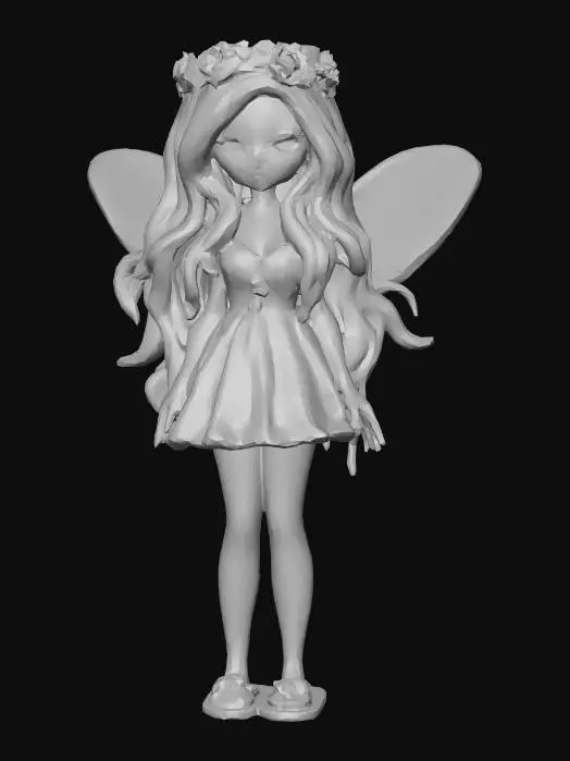 3D model for Realistic high quality Easter fairy. High detail. Pastel colored hair. Iridescent wings. High quality natural textures. , #EasterEgg2026#