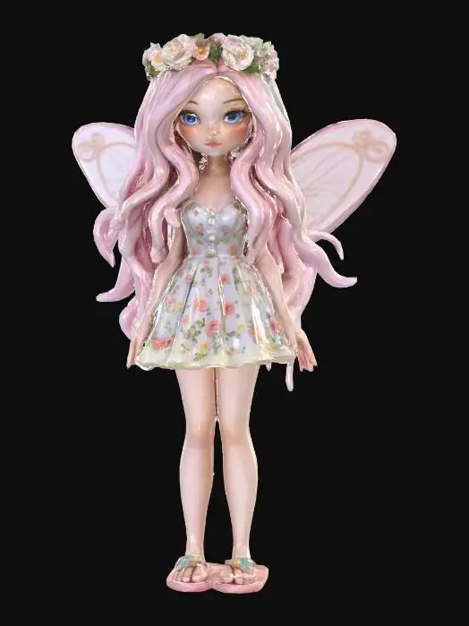 3D model for Realistic high quality Easter fairy. High detail. Pastel colored hair. Iridescent wings. High quality natural textures. , #EasterEgg2026#