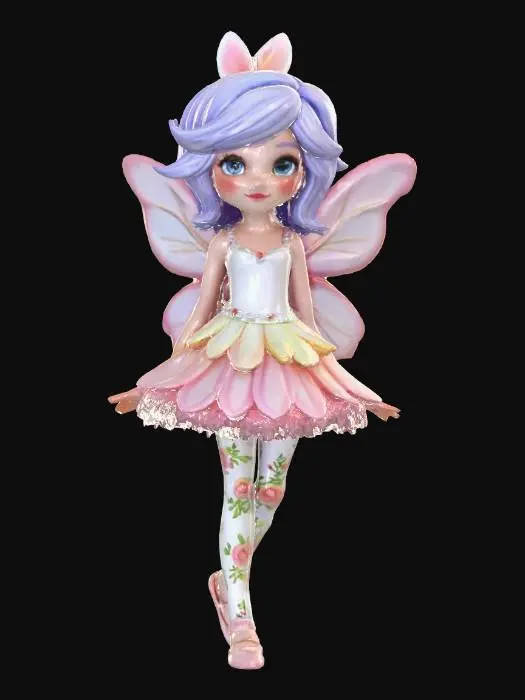 3D model for Realistic high quality Easter fairy. High detail. Pastel colored hair. Iridescent wings. High quality natural textures. , #EasterEgg2026#