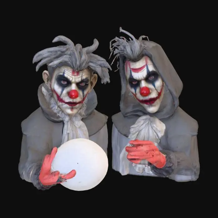 3D model for #Halloween2025#, Abandoned carnival performers. Ultra detailed. Realistic features. Ultra high quality realistic textures.