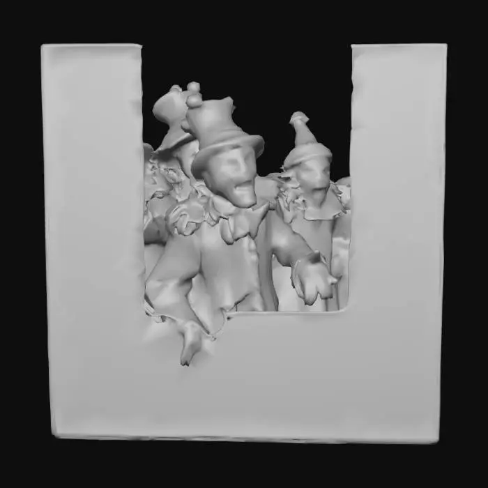 3D model for #Halloween2025#, Abandoned carnival performers. Ultra detailed. Realistic features. Ultra high quality realistic textures.