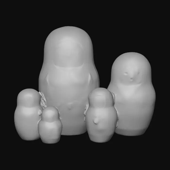 3D model for #Christmas2025#, Highly realistic Christmas themed nesting dolls. Ultra high quality detailed textures. Solid infill.
