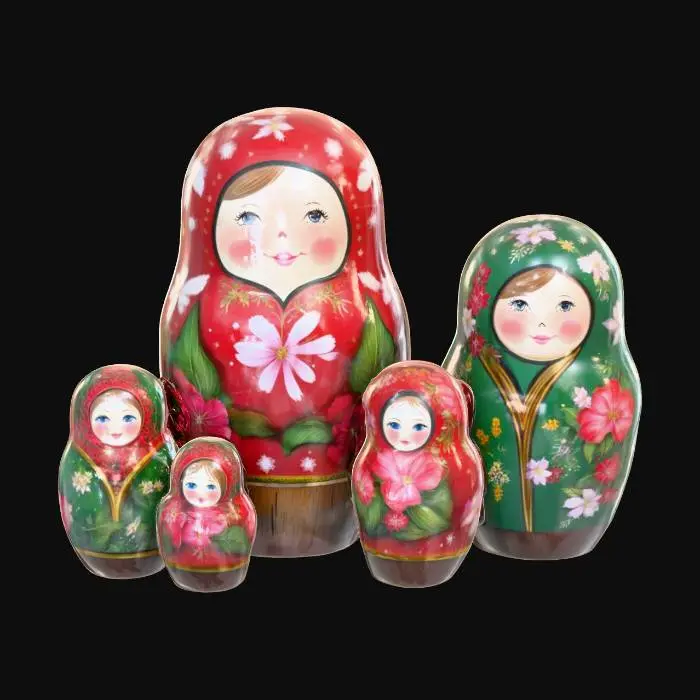3D model for #Christmas2025#, Highly realistic Christmas themed nesting dolls. Ultra high quality detailed textures. Solid infill.