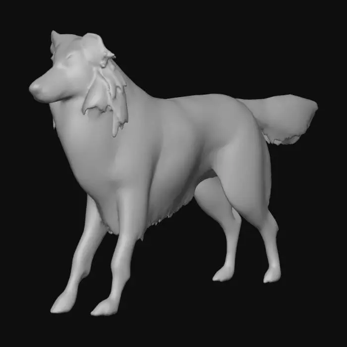 3D model for Photorealistic Australian Shepard in an action pose. Proper proportions. Highly detailed. High quality photorealistic textures. Solid infill.