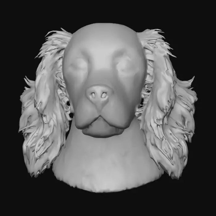 3D model for Ultra realistic ultra detail dog of a spaniel class breed. Ultra high quality realistic textures. Solid infill.