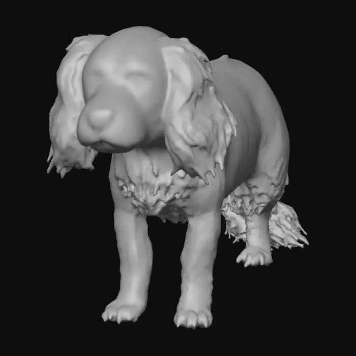 3D model for Ultra realistic ultra detail dog of a spaniel class breed. Ultra high quality realistic textures. Solid infill.