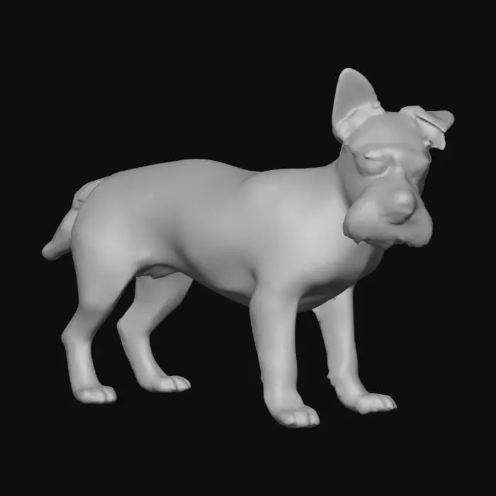 3D model for Ultra realistic ultra detail dog of a terrier dog class breed. Ultra high quality realistic textures. Solid infill.