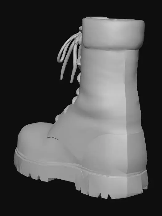 3D model for Black Combat Boot