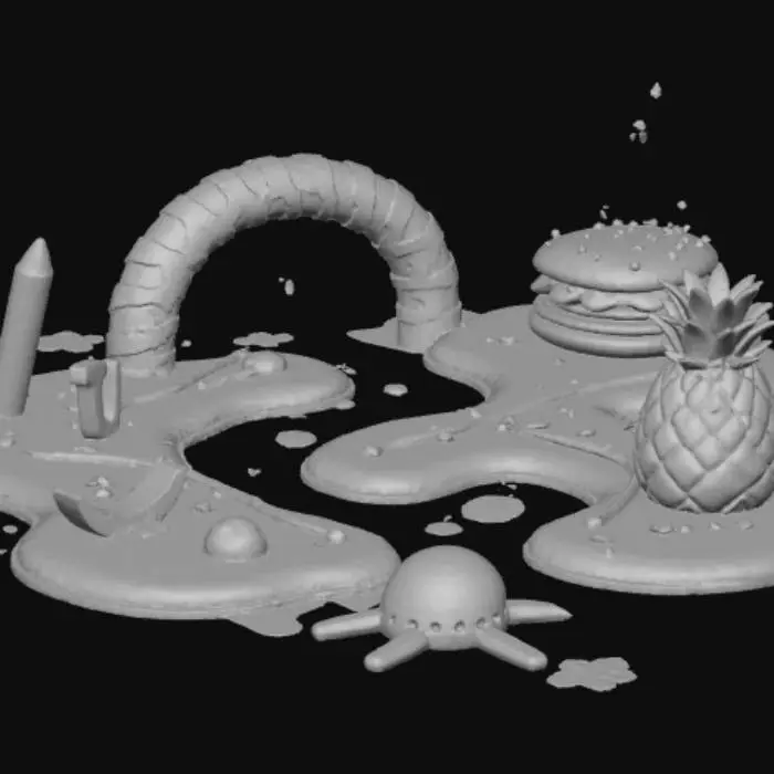 3D model for Spongebob Obstacle Course (Obby Map)