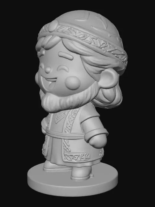 3D model for Joyful Santa Figurine.