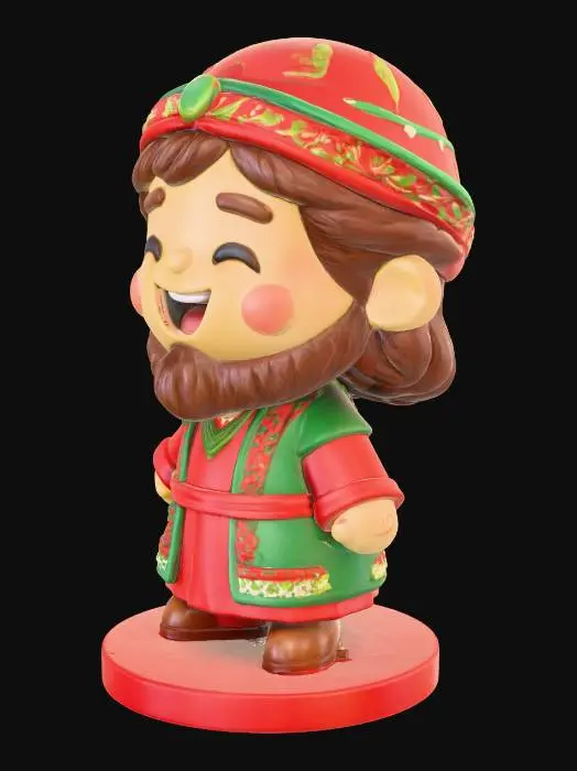 3D model for Joyful Santa Figurine.