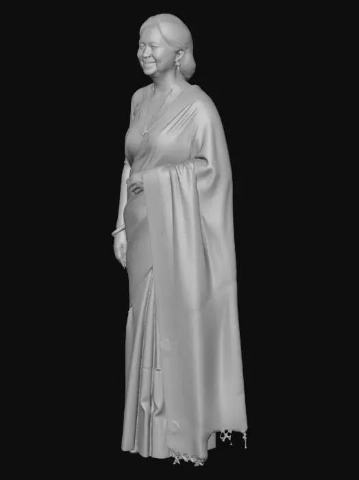 3D model for Elegance in Maroon Sari