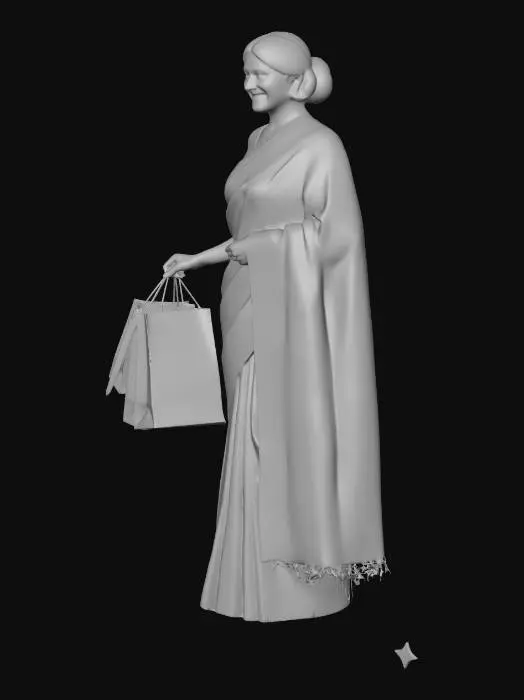 3D model for Shopper in Red Saree