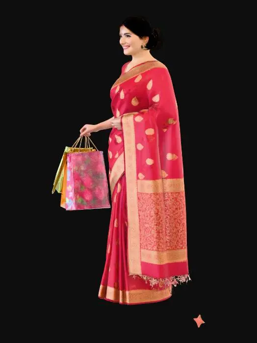 3D model for Shopper in Red Saree