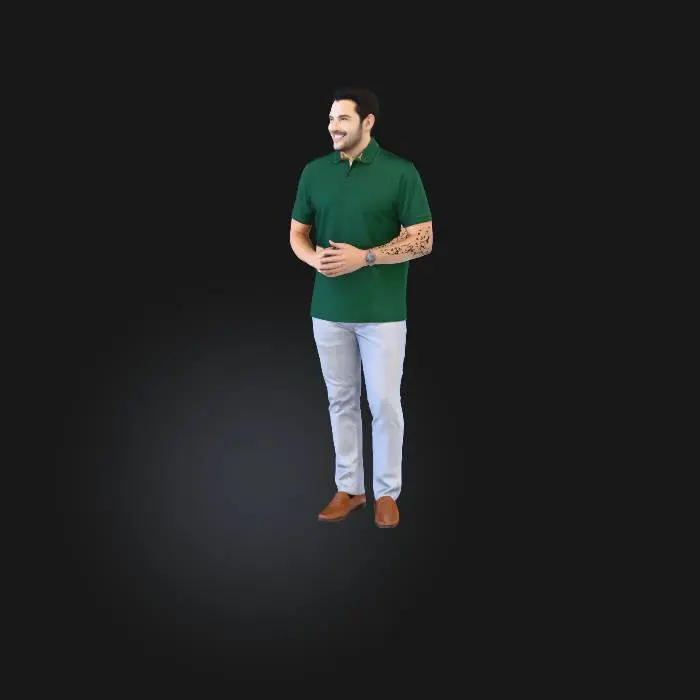 3D model for Man in Green Polo