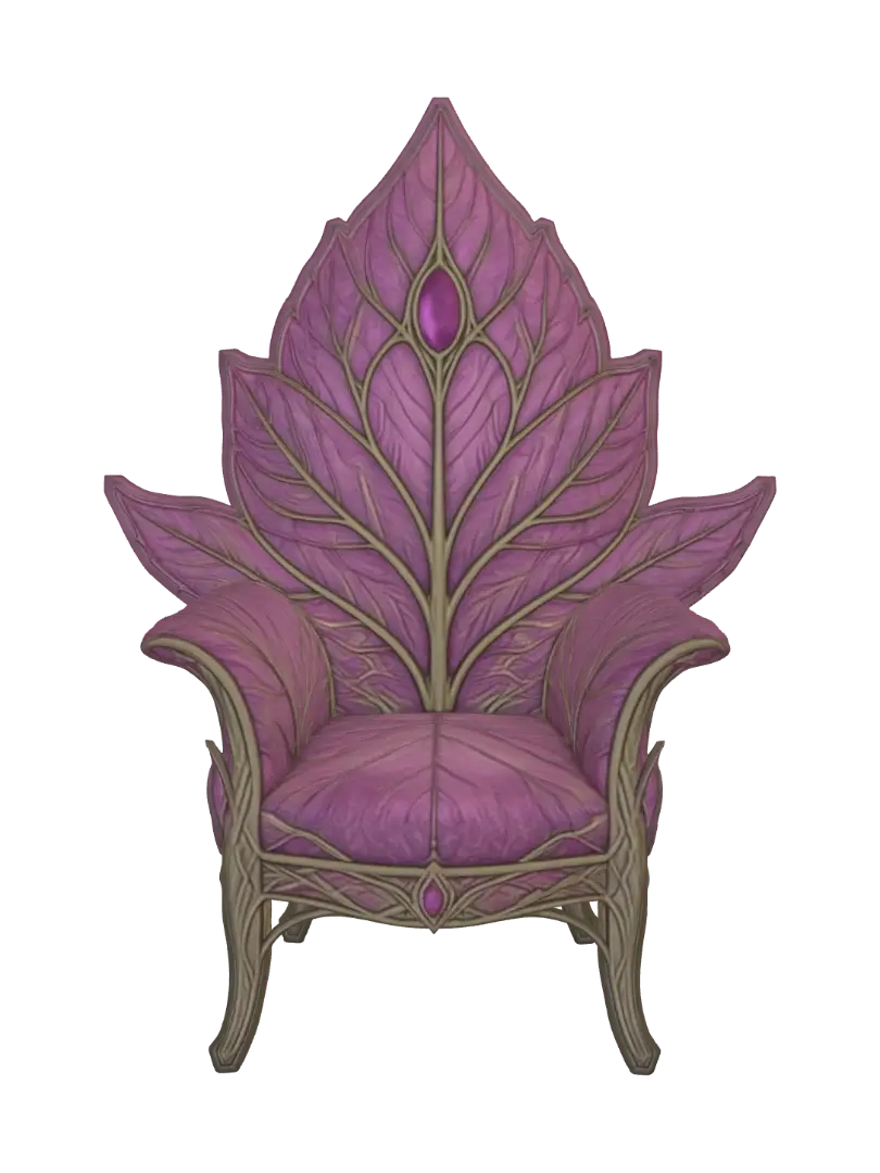 Enchanted Petal Throne - 3drender 3D model, vytvořený pomocí AI