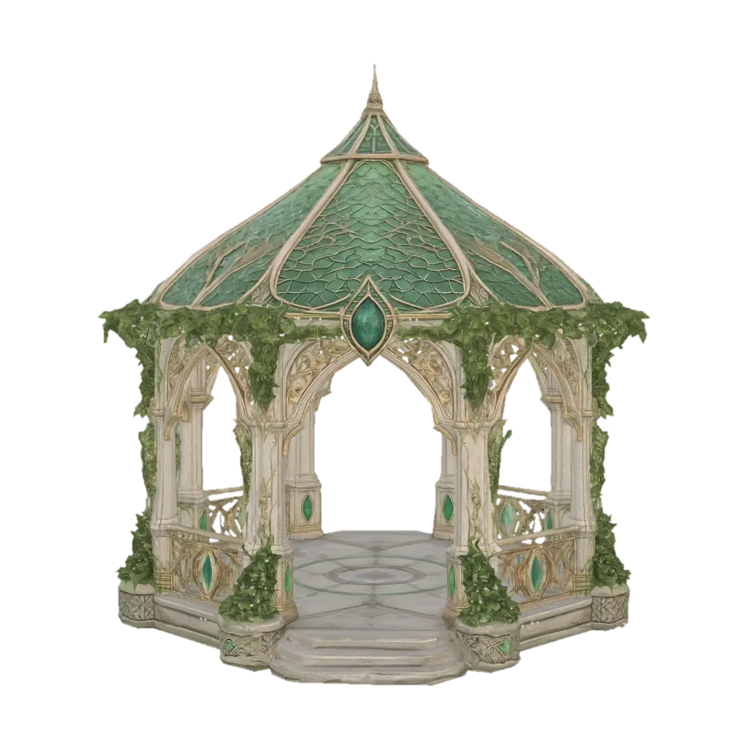 Emerald Ivy Gazebo 3D model, vytvořený pomocí AI