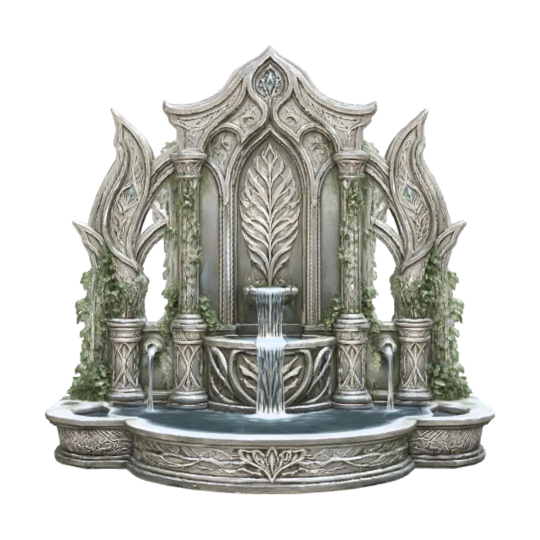 Arcane Ivy Fountain 3D model, vytvořený pomocí AI