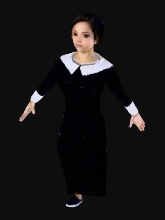 3D model for Jenna Ortega's Wednesday T pose
