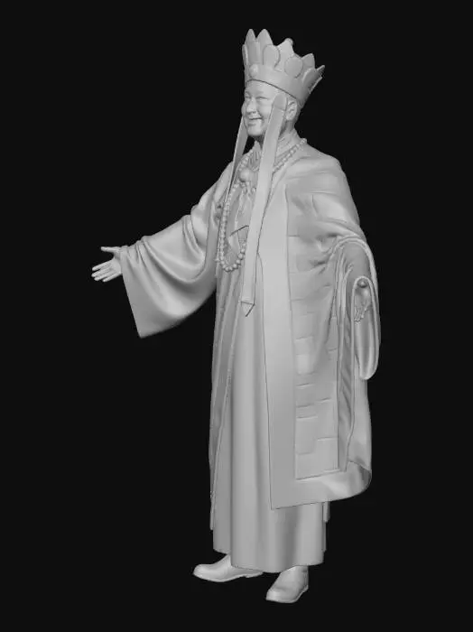 3D model for Monk in Red and Gold