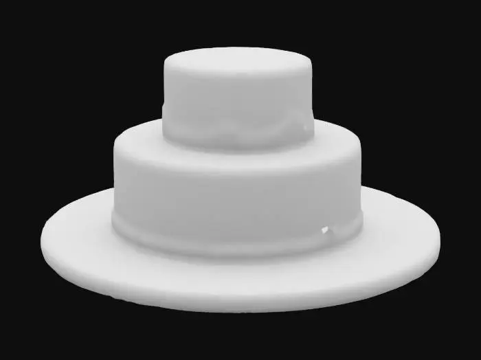 3D model for Yo, generate a sleek, minimalist one-tier cake with bold red accents in the icing and cake layers. Keep it super simple—no candle, no text. Use soft, neutral lighting and a clean background to show off the cake’s smooth lines and modern aesthetic. Render in high resolution for crisp details.
