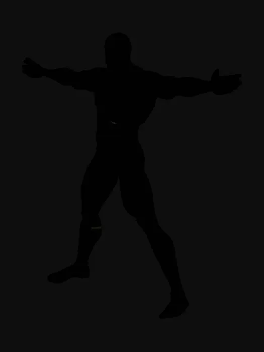3D model for Heroic_Form_0724060121_texture A powerfully built male human with a lean, athletic physique, showcasing well-defined musculature. The body has smooth, realistic skin texture in natural tones. He wears a small, form-fitting white small underwear. His expression is neutral yet, muscular defined athletic determined, highlighting strong facial features. young masculine, no facial hair, very short short military haircut,
