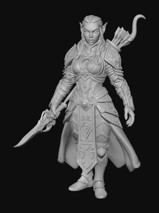 3D model for Dark Elven Warrior