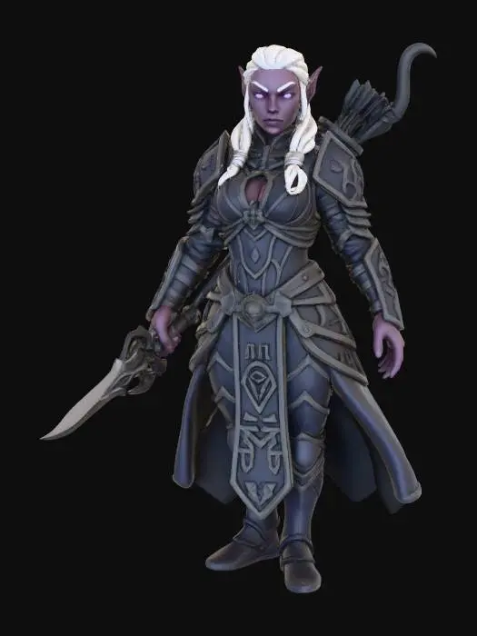 3D model for Dark Elven Warrior