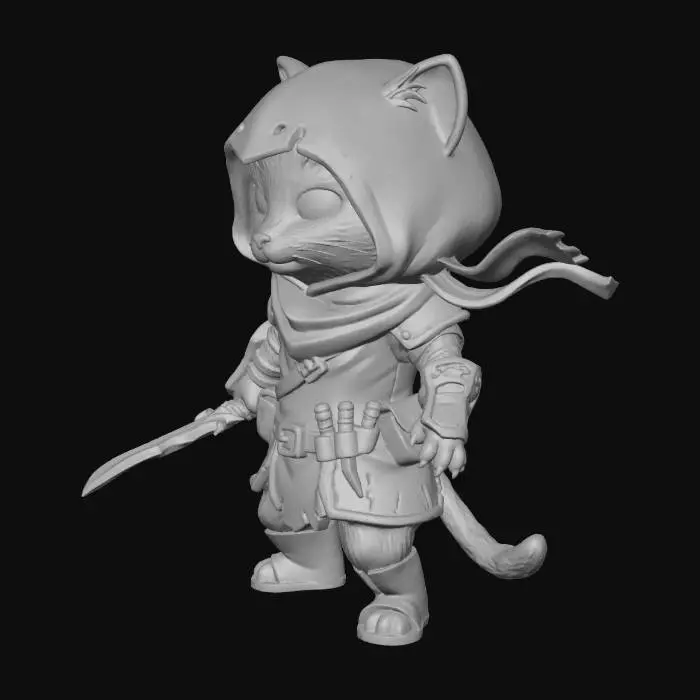 3D model for Rogue Feline Adventurer