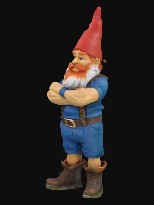 3D model for a brawny and muscular garden gnome , #garden#