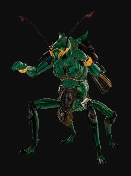 3D model for Insect human, Samurai Ant, Skillfully handling tools with four arms, It walks upright on two well-developed hind legs., Possesses extremely high combat effectiveness,