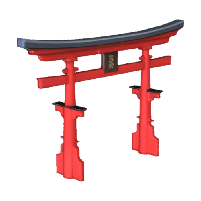 Torii Gate Illustration - Shrine 3D model, vytvořený pomocí AI