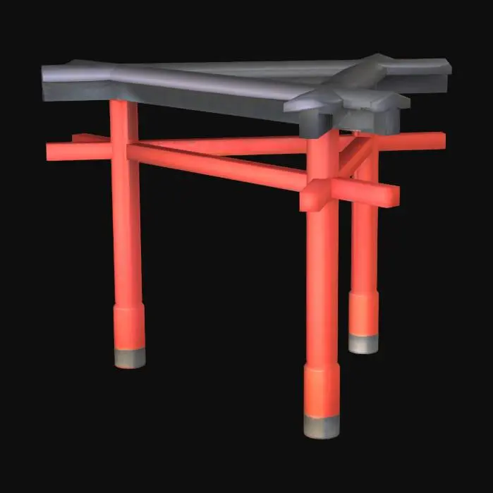 3D model for triangular three-pillar torii(sanpou torii)
