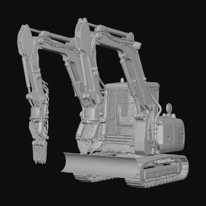 3D model for Red Dual-Arm Excavator