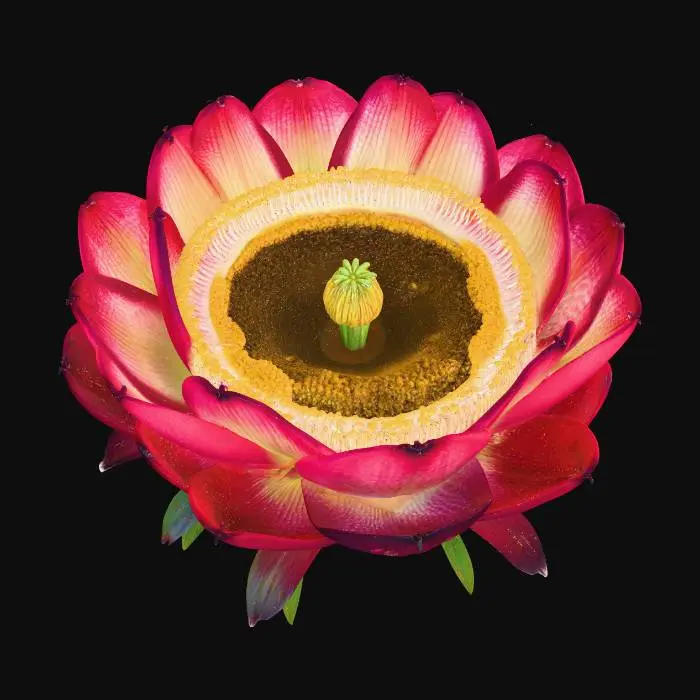 3D model for Crimson Protea Bloom