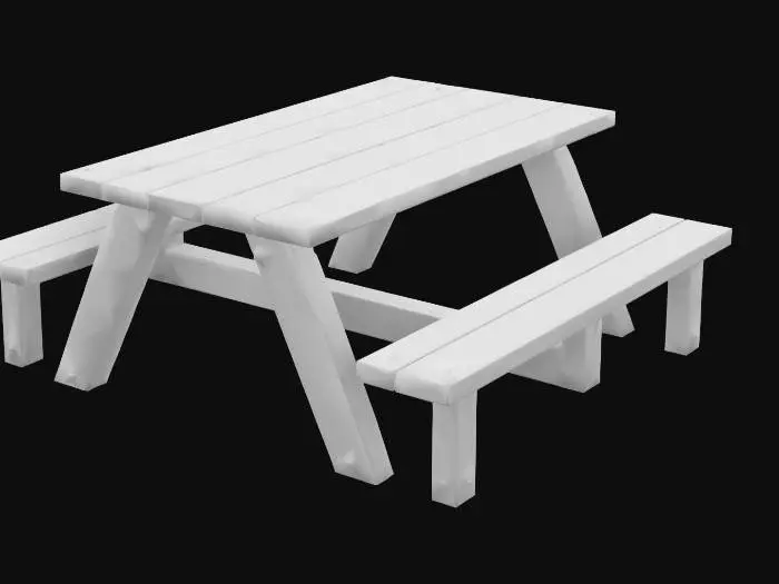 3D model for Design a park table (one of those ones with the benches attached).