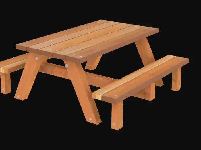 3D model for Design a park table (one of those ones with the benches attached).