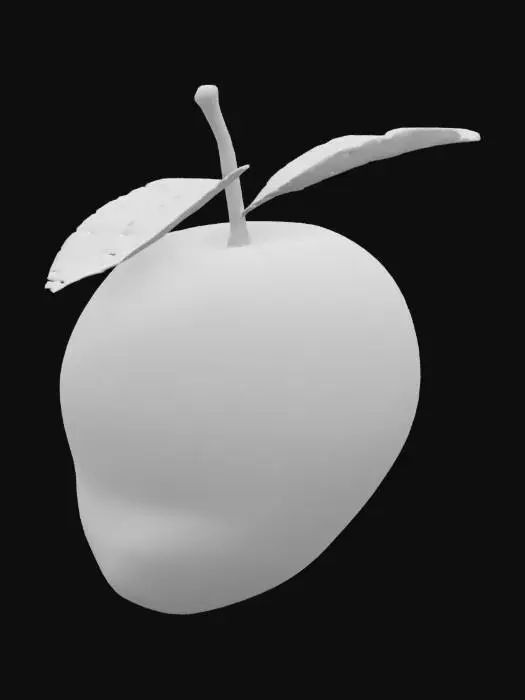 3D model for a mango helmet, looking similar to a knight's helmet with a leaf on top

