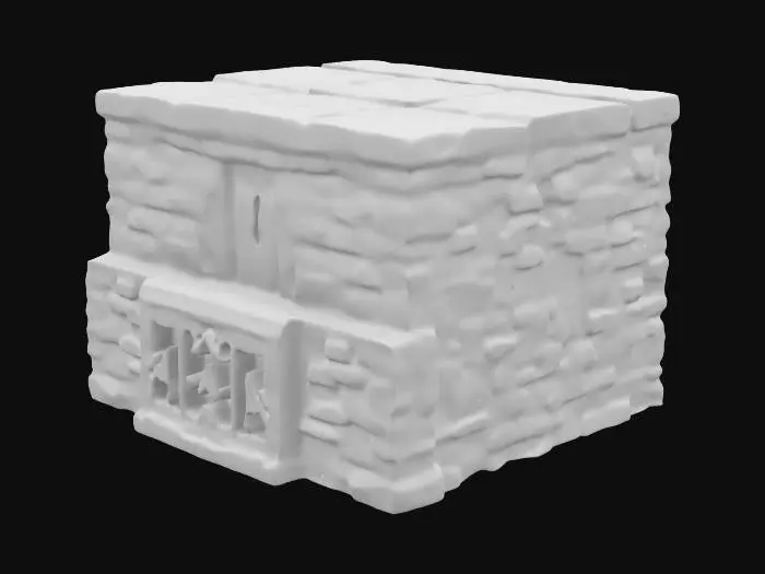 3D model for A low-poly harbor wall made of bricks and concrete. The structure has a sturdy, weathered look, with rough concrete sections reinforcing the aged brickwork. Some bricks are slightly misaligned, adding realism, while cracks and chipped edges give it a worn, industrial feel. The color palette consists of muted reds, grays, and browns, blending seamlessly for a rugged, maritime atmosphere.