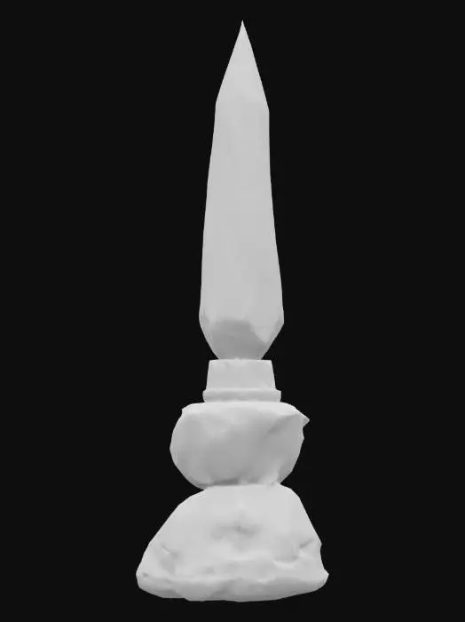 3D model for Glowing Crystal, Blue, Clear, Lamp, Black rock base, realistic, HD