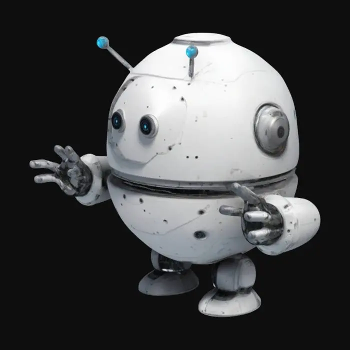 3D model for large round robot with floating arms and floating head